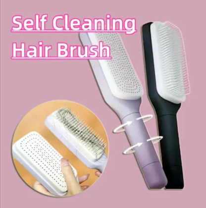 4-in-1 Self-Cleaning Hair Brush