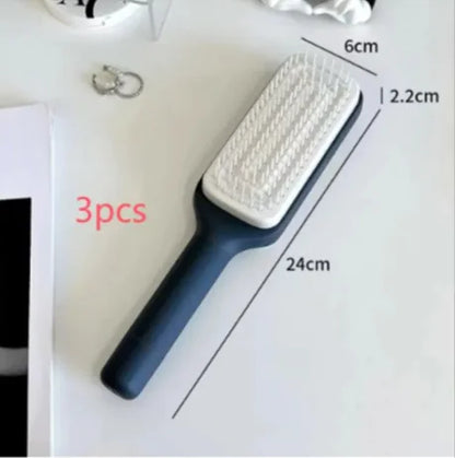 4-in-1 Self-Cleaning Hair Brush